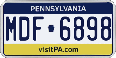 PA license plate MDF6898