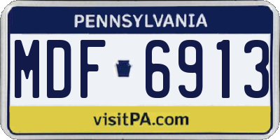 PA license plate MDF6913