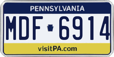 PA license plate MDF6914