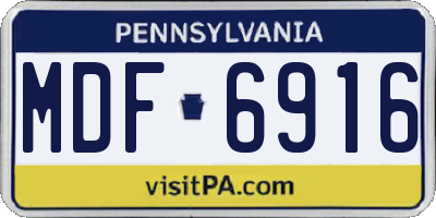 PA license plate MDF6916