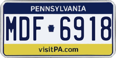PA license plate MDF6918