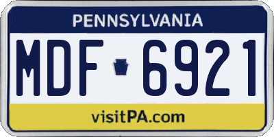 PA license plate MDF6921
