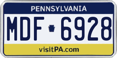 PA license plate MDF6928