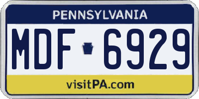 PA license plate MDF6929