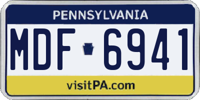 PA license plate MDF6941