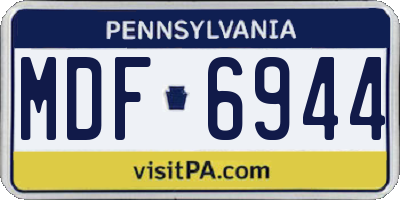 PA license plate MDF6944