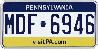 PA license plate MDF6946