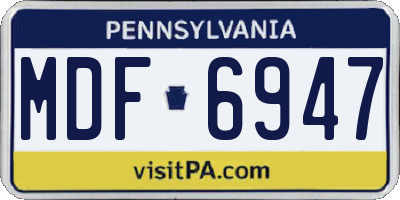 PA license plate MDF6947