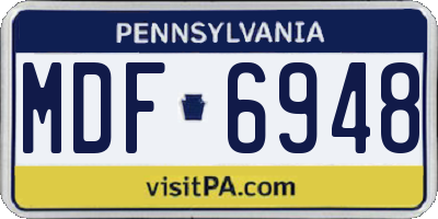 PA license plate MDF6948