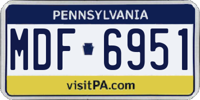 PA license plate MDF6951