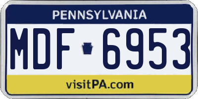 PA license plate MDF6953