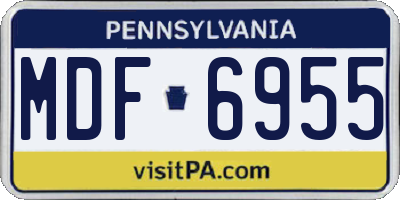 PA license plate MDF6955