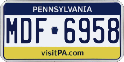 PA license plate MDF6958