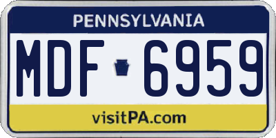 PA license plate MDF6959