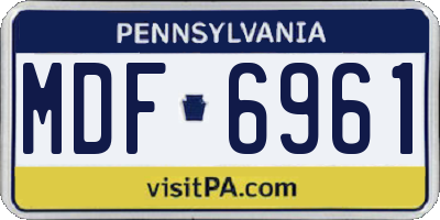 PA license plate MDF6961