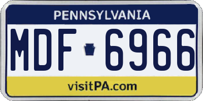 PA license plate MDF6966