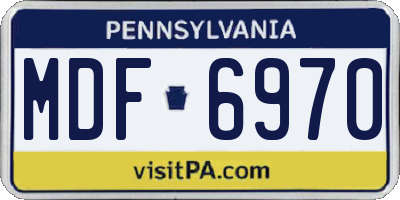 PA license plate MDF6970
