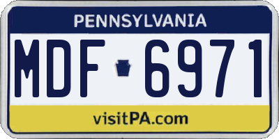 PA license plate MDF6971