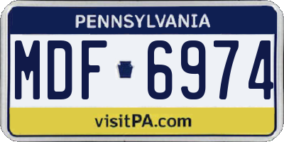 PA license plate MDF6974