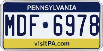 PA license plate MDF6978