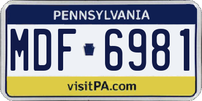 PA license plate MDF6981
