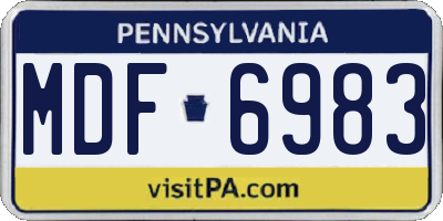 PA license plate MDF6983