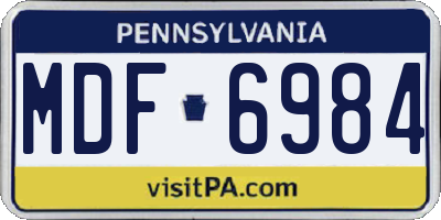 PA license plate MDF6984