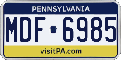 PA license plate MDF6985