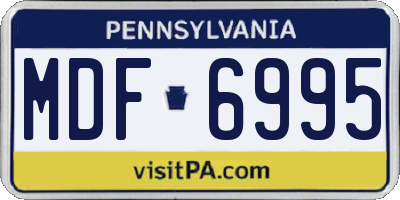 PA license plate MDF6995