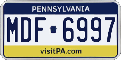 PA license plate MDF6997