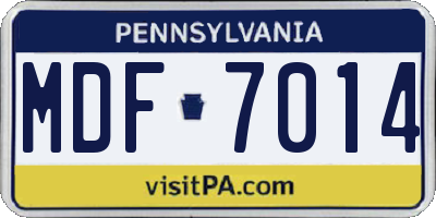 PA license plate MDF7014