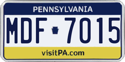 PA license plate MDF7015