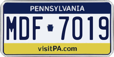 PA license plate MDF7019