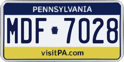 PA license plate MDF7028