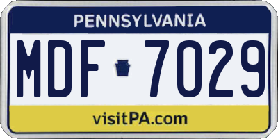 PA license plate MDF7029