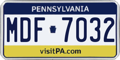 PA license plate MDF7032