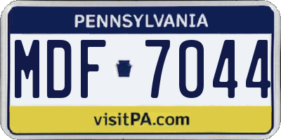 PA license plate MDF7044