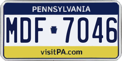 PA license plate MDF7046