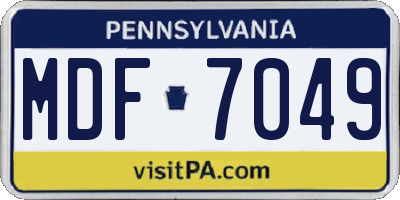PA license plate MDF7049