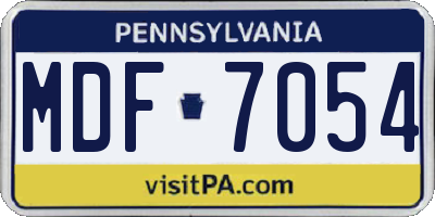 PA license plate MDF7054