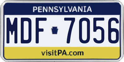 PA license plate MDF7056