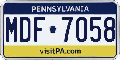 PA license plate MDF7058
