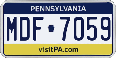 PA license plate MDF7059