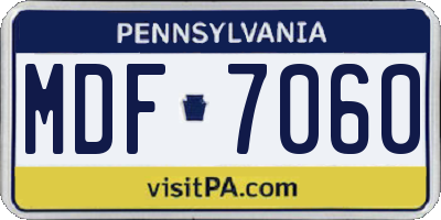 PA license plate MDF7060