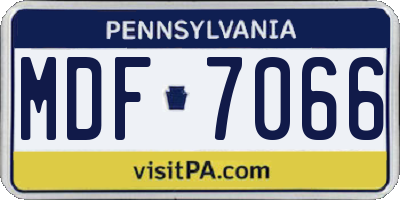 PA license plate MDF7066