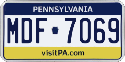 PA license plate MDF7069
