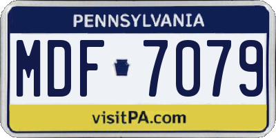 PA license plate MDF7079