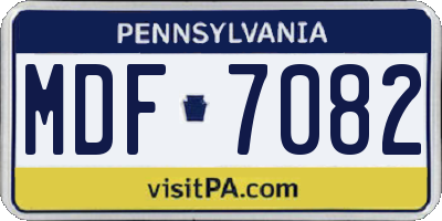 PA license plate MDF7082