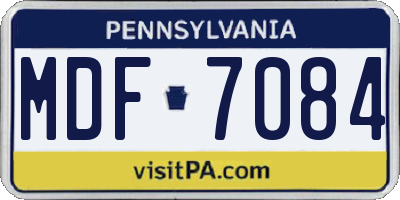 PA license plate MDF7084