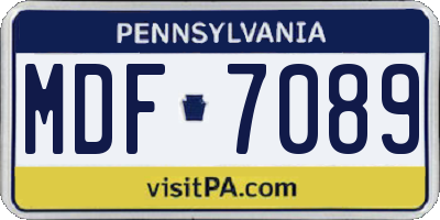 PA license plate MDF7089